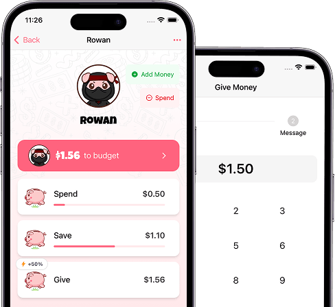 Piggy Bank for Kids app screens